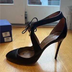Aquazzura Black Strappy Heels
